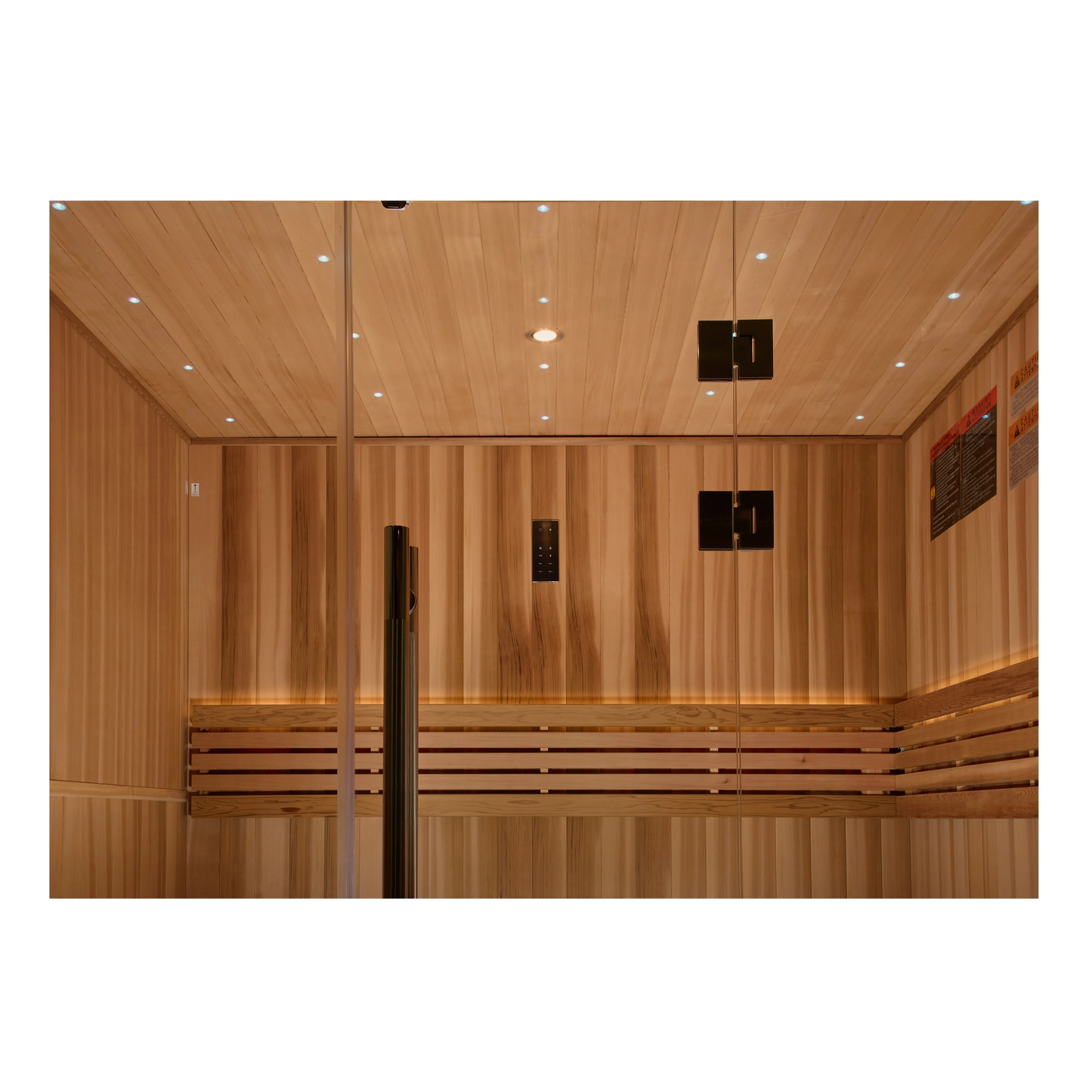 Golden Designs GDI-7389-02 Copenhagen Edition 3 Person Traditional Steam Sauna - Canadian Red Cedar Interior and Pacific Premium Clear Cedar Exterior (New)