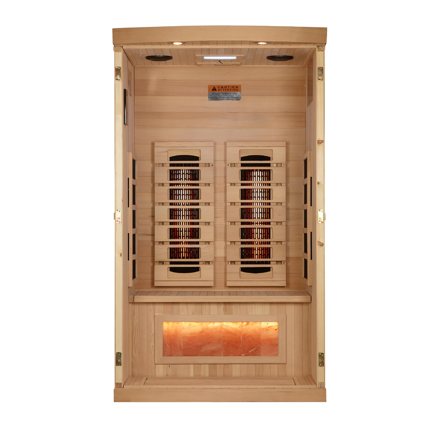 Golden Designs GDI-8010-03 Full Spectrum PureTech Near Zero EMF FAR Infrared Sauna with Himalayan Salt Bar (New)