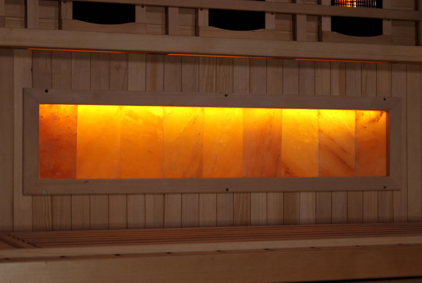 GDI-8030-03 3-Person Full Spectrum PureTech Near Zero EMF FAR Infrared Sauna with Himalayan Salt Bar GoldenDesigns - Front View