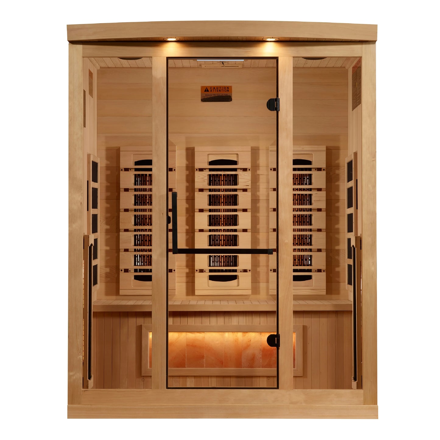GoldenDesigns GDI-8030-03 3-Person Full Spectrum PureTech Near Zero EMF FAR Infrared Sauna with Himalayan Salt Bar (New)
