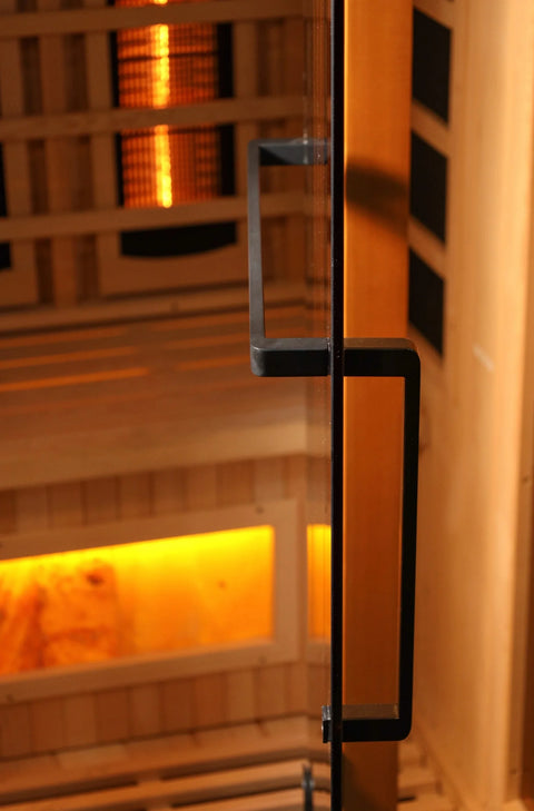 Golden Designs GDI-8035-03 3-Person Corner Full Spectrum PureTech Near Zero EMF FAR Infrared Sauna with Himalayan Salt Bar (New)