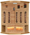 Golden Designs GDI-8035-03 3-Person Corner Full Spectrum PureTech Near Zero EMF FAR Infrared Sauna with Himalayan Salt Bar (New)