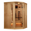 Golden Designs GDI-8035-03 3-Person Corner Full Spectrum PureTech Near Zero EMF FAR Infrared Sauna with Himalayan Salt Bar (New)