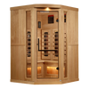 Golden Designs GDI-8035-03 3-Person Corner Full Spectrum PureTech Near Zero EMF FAR Infrared Sauna with Himalayan Salt Bar (New)