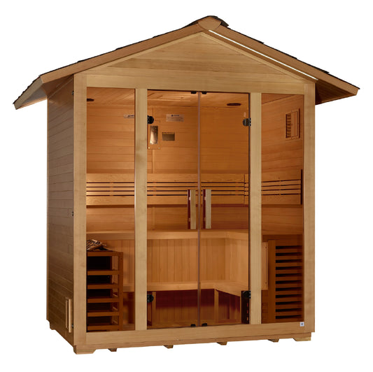 Golden Designs GDI-8105-01 Vorarlberg 5 Person Traditional Outdoor Sauna - Canadian Hemlock (New)
