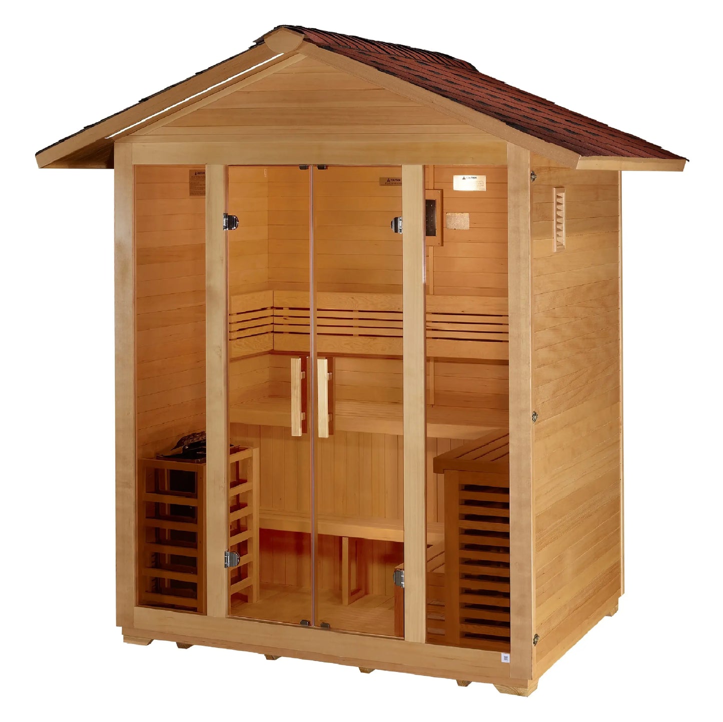 Golden Designs GDI-8105-01 Vorarlberg 5 Person Traditional Outdoor Sauna - Canadian Hemlock (New) Image 4