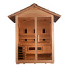 Golden Designs GDI-8123-01 Carinthia 3 Person Hybrid (PureTech Full Spectrum IR or Traditional Stove) Outdoor Sauna - Canadian Hemlock (New)