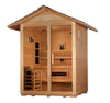 Golden Designs GDI-8123-01 Carinthia 3 Person Hybrid (PureTech Full Spectrum IR or Traditional Stove) Outdoor Sauna - Canadian Hemlock (New)