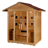 GoldenDesigns GDI-8125-01 Gargellen 5 Person Hybrid (PureTech Full Spectrum IR or Traditional Stove) Outdoor Sauna - Canadian Hemlock (New)