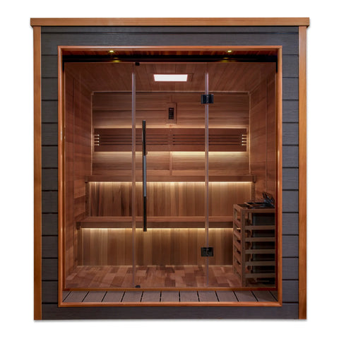 Golden Designs GDI-8206-01 Bergen 6 Person Outdoor-Indoor Traditional Sauna - Canadian Red Cedar Interior (New) Image 2