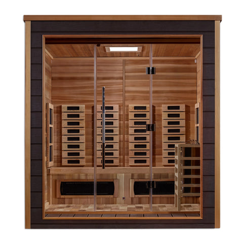 Golden Designs GDI-8223-01 Visby 3 Person Outdoor-Indoor PureTech Hybrid Full Spectrum Sauna - Canadian Red Cedar Interior (New)