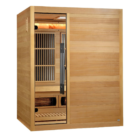 Golden Designs GDI-8330-01 Soria Near Zero EMF Full Spectrum and Harvia Traditional Stove Hybrid Sauna (New)