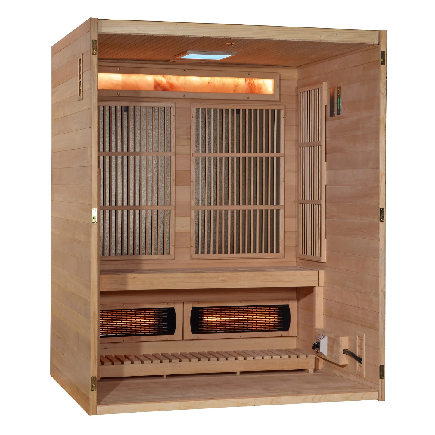 Golden Designs GDI-8330-01 Soria Near Zero EMF Full Spectrum and Harvia Traditional Stove Hybrid Sauna (New)