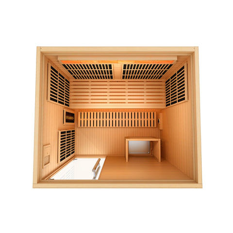 Golden Designs GDI-8330-01 Soria Near Zero EMF Full Spectrum and Harvia Traditional Stove Hybrid Sauna (New)