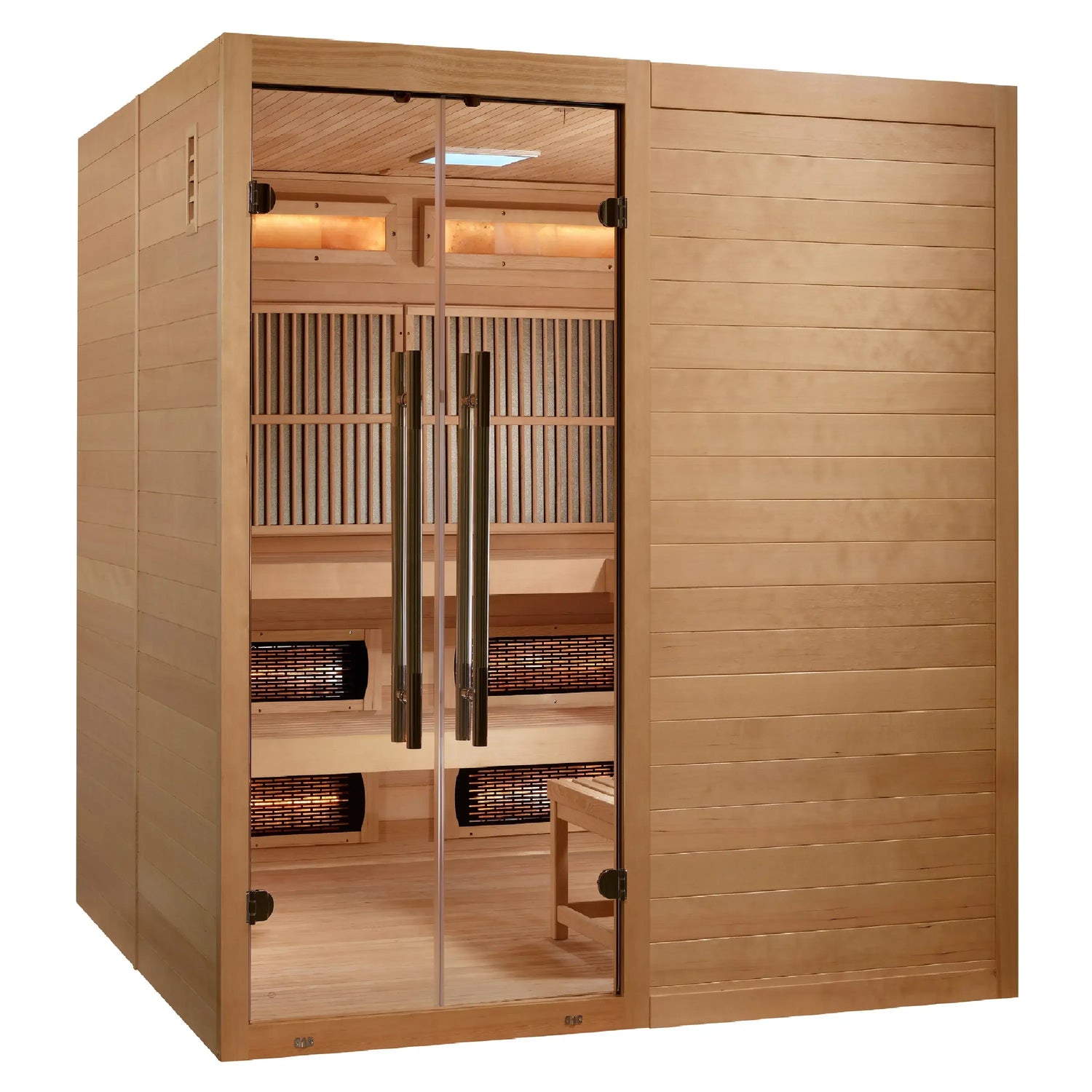 Golden Designs GDI-8360-01 Toledo Near Zero EMF Full Spectrum and Harvia Traditional Stove Hybrid Sauna (New) Image