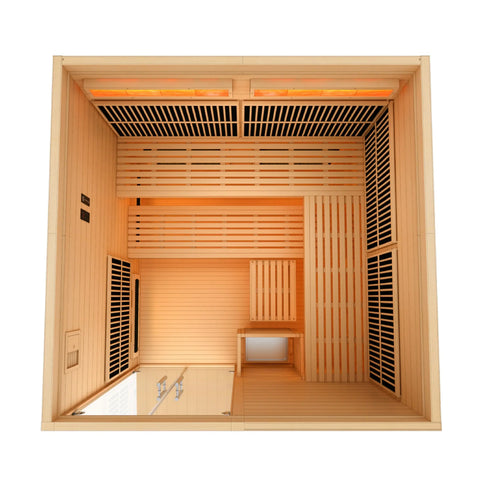 Golden Designs GDI-8360-01 Toledo Near Zero EMF Full Spectrum and Harvia Traditional Stove Hybrid Sauna (New) Image 4