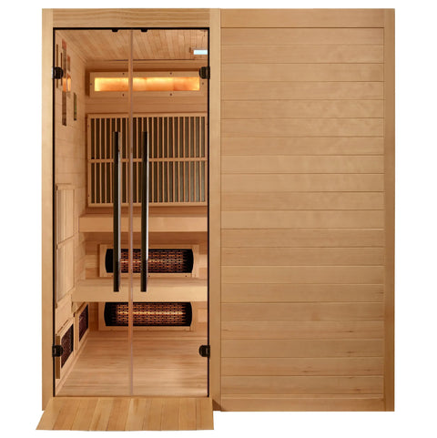 Golden Designs GDI-8360-01 Toledo Near Zero EMF Full Spectrum and Harvia Traditional Stove Hybrid Sauna (New) Image 5