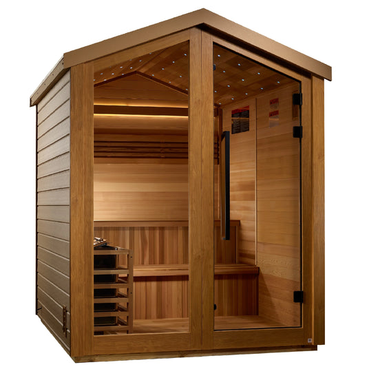 Golden Designs GDI-8506-01 Kaarina 6 Person Outdoor Traditional Sauna - Canadian Red Cedar Interior (New)