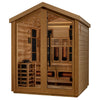 Golden Designs GDI-8523-01 Loviisa 3 Person Hybrid (PureTech Full Spectrum IR or Traditional Stove) Outdoor Sauna - Canadian Red Cedar Interior (New)
