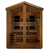 Golden Designs GDI-8526-01 Kaskinen 6 Person Hybrid (PureTech Full Spectrum IR or Traditional Stove) Outdoor Sauna - Canadian Red Cedar Interior (New)