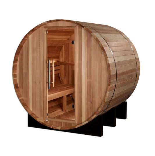 Golden Designs GDI-B002-01 St. Moritz 2 Person Barrel Traditional Sauna - Pacific Cedar (New)