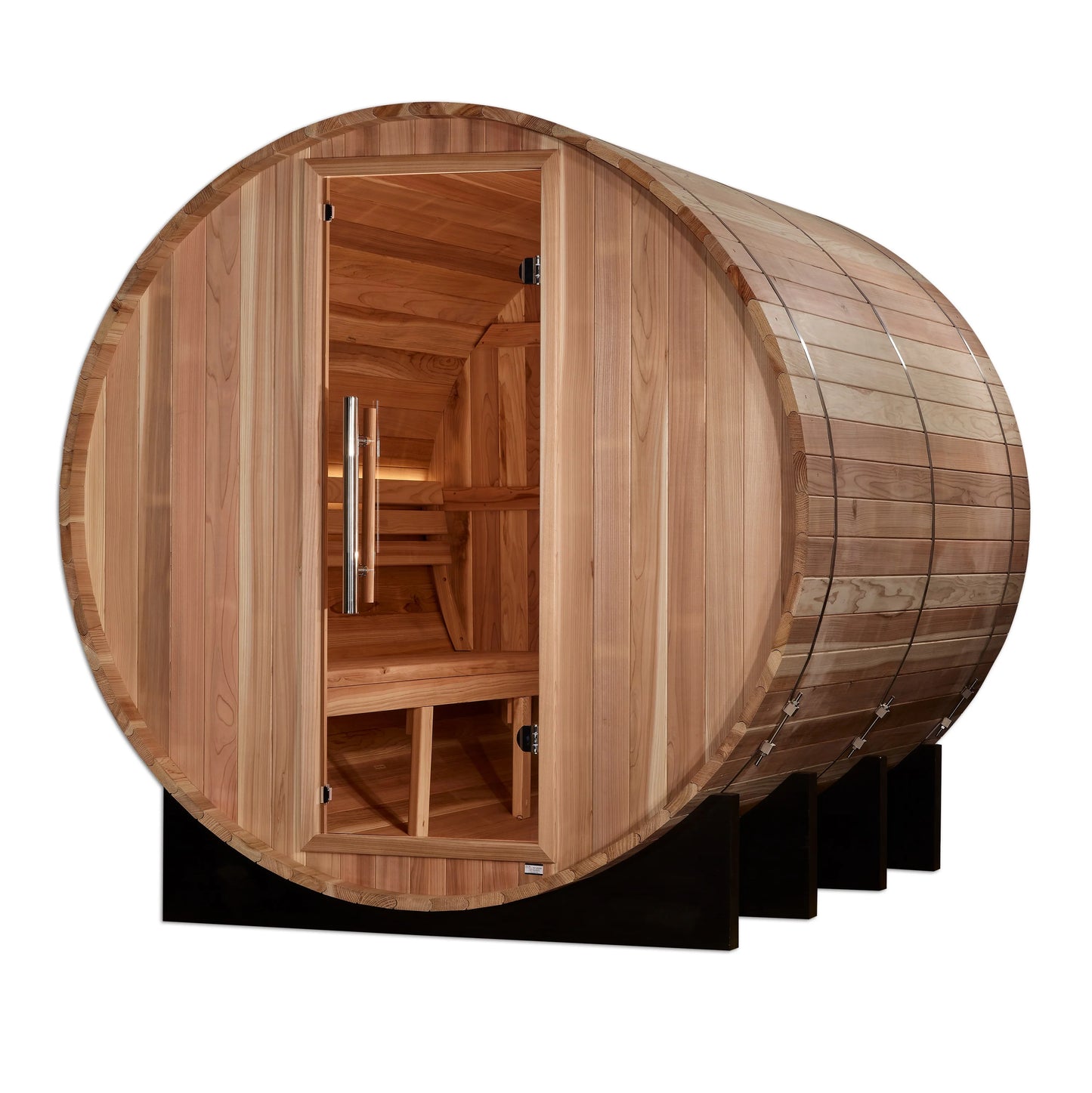 Golden Designs GDI-B006-01 Klosters 6 Person Barrel Traditional Sauna - Pacific Cedar (New)