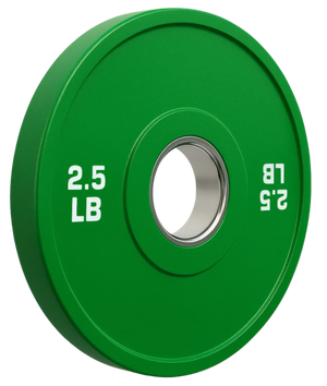 French Fitness Olympic Colored Bumper Plate 2.5 lbs - Blank - Angled View