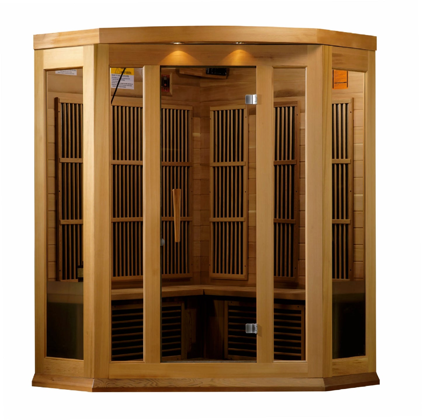GoldenDesigns MX-K356-01-ZF CED Canadian Red Cedar Maxxus 3 Person Corner Near Zero EMF FAR Infrared Sauna (New)