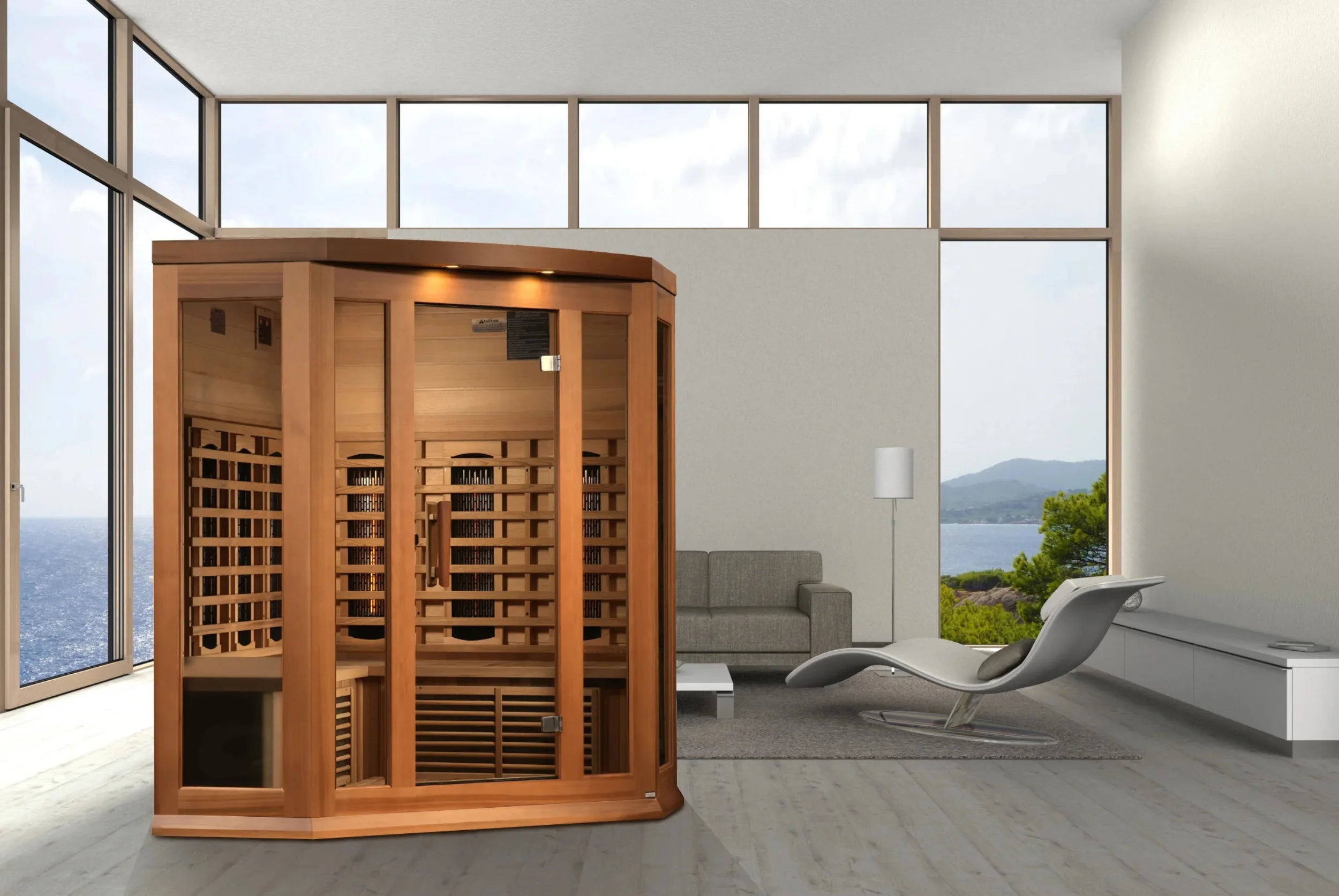 GoldenDesigns MX-M356-01-FS CED Maxxus 3-Person Corner Sauna