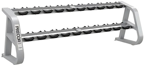 Precor Icarian 2 Tier Saddle Dumbbell Rack, 10 Pairs (Remanufactured)
