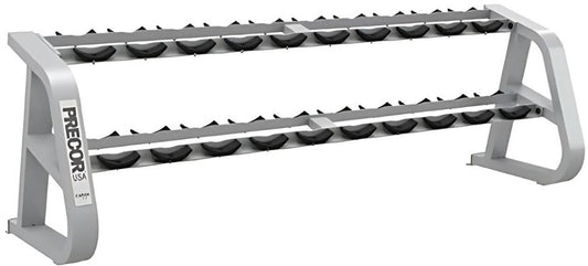 Precor Icarian 2 Tier Saddle Dumbbell Rack, 10 Pairs (Remanufactured)