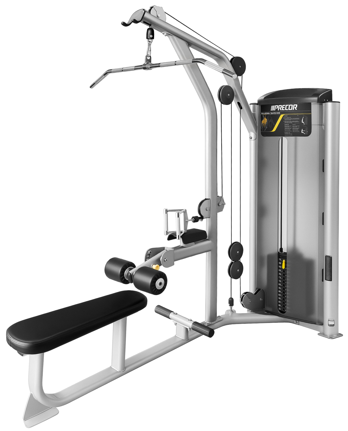 Precor Vitality S Line Dual Pulldown / Seated Row (Remanufactured) - Angled View