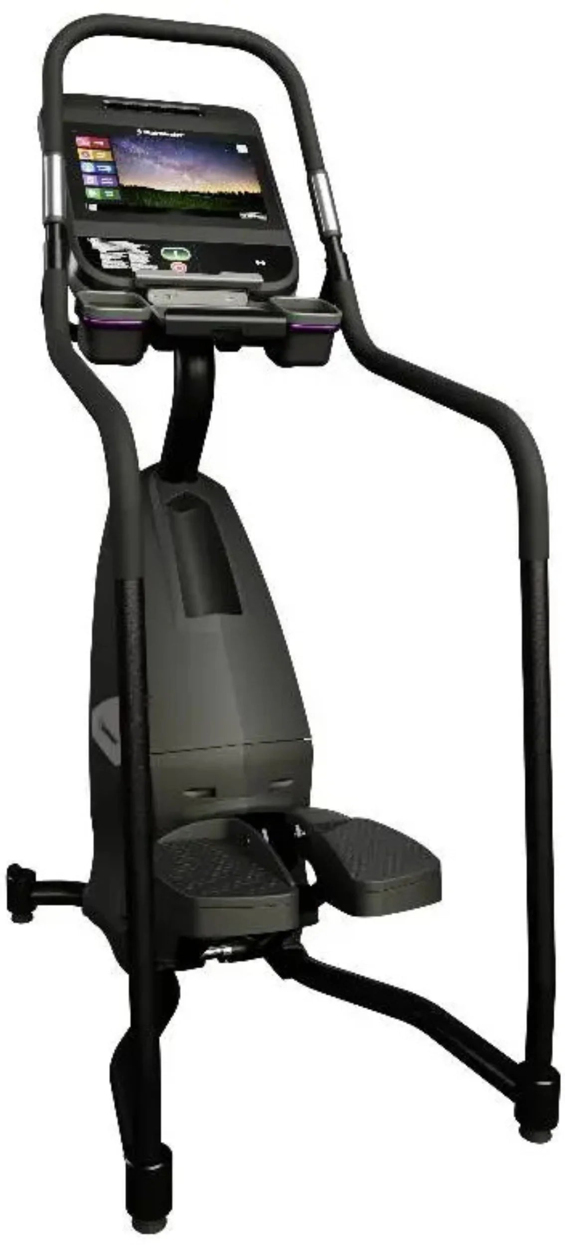 8 Series Freeclimber w/16" Embedded Display - Black Stairmaster - Angled View