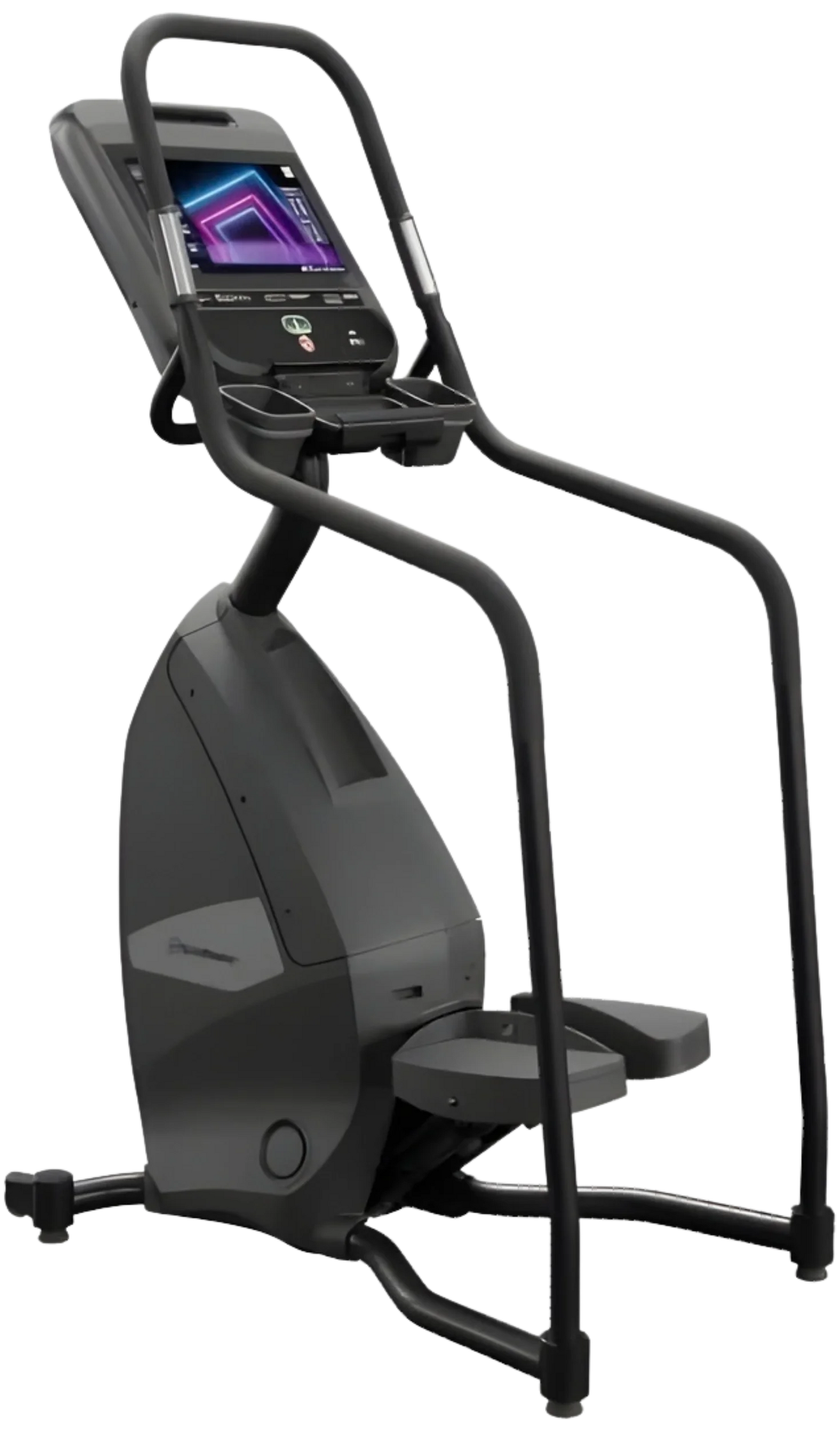 8 Series Freeclimber w/16" Embedded Display - Black Stairmaster - Angled View