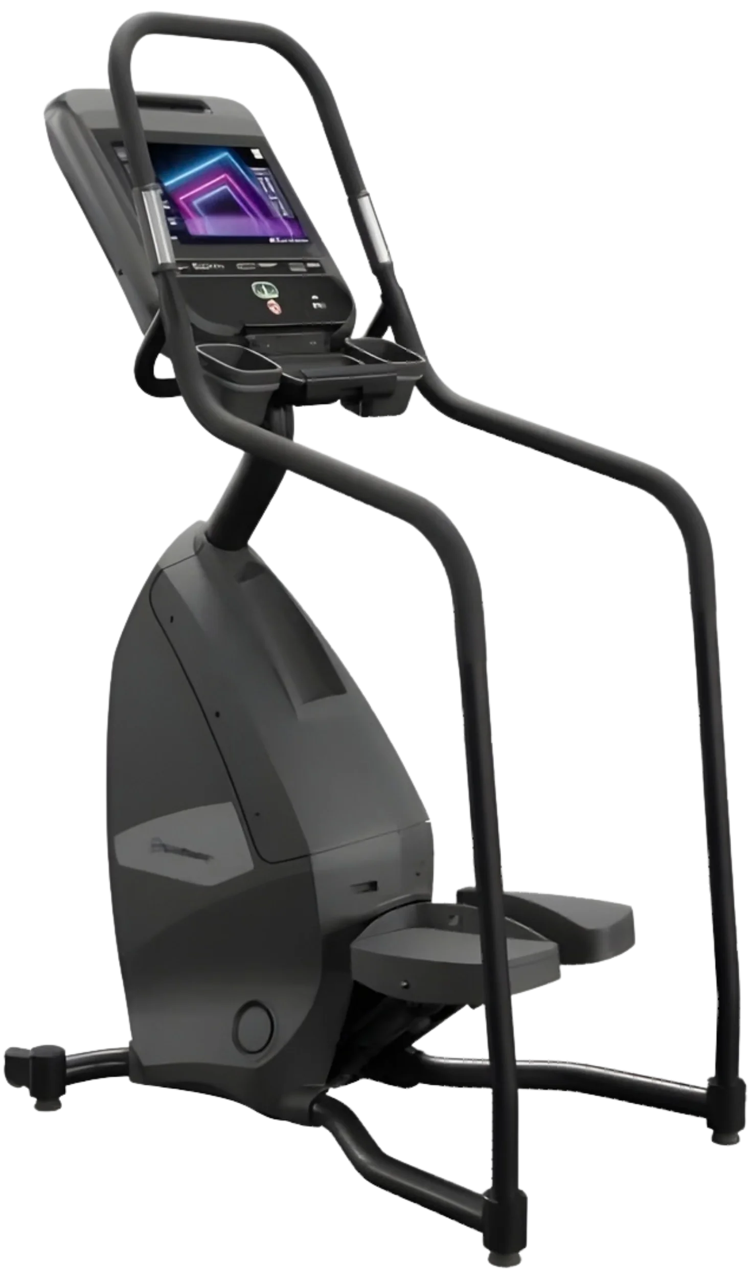 8 Series Freeclimber w/16" Embedded Display - Black Stairmaster - Angled View