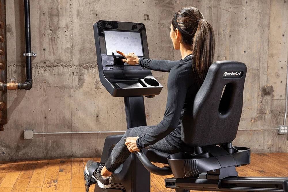 SportsArt C574R-13 Elite Senza Recumbent Cycle - Angled Training View