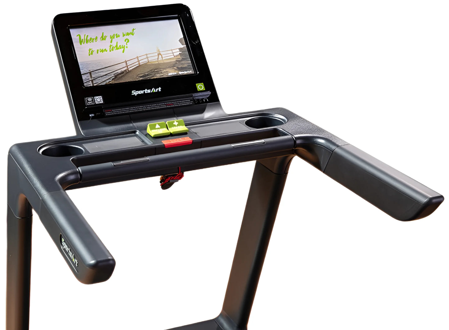 SportsArt T674L-16 SENZA Elite Treadmill - Console Angled View