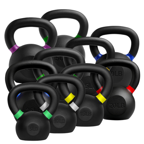 French Fitness Cast Iron Kettlebell Set 5-50 lbs (New)