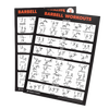 French Fitness Barbell Workout Training Charts / Posters (New)