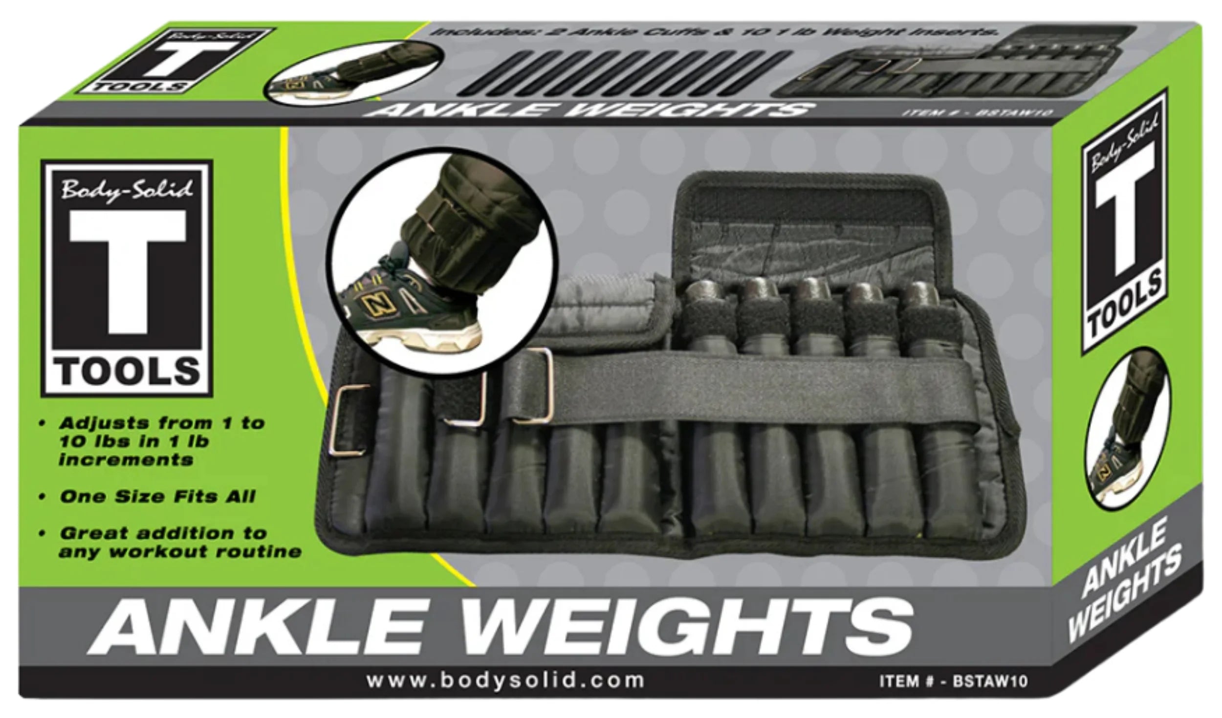 Body-Solid BSTAW20 Ankle Weights 20 lbs. - Close-Up View