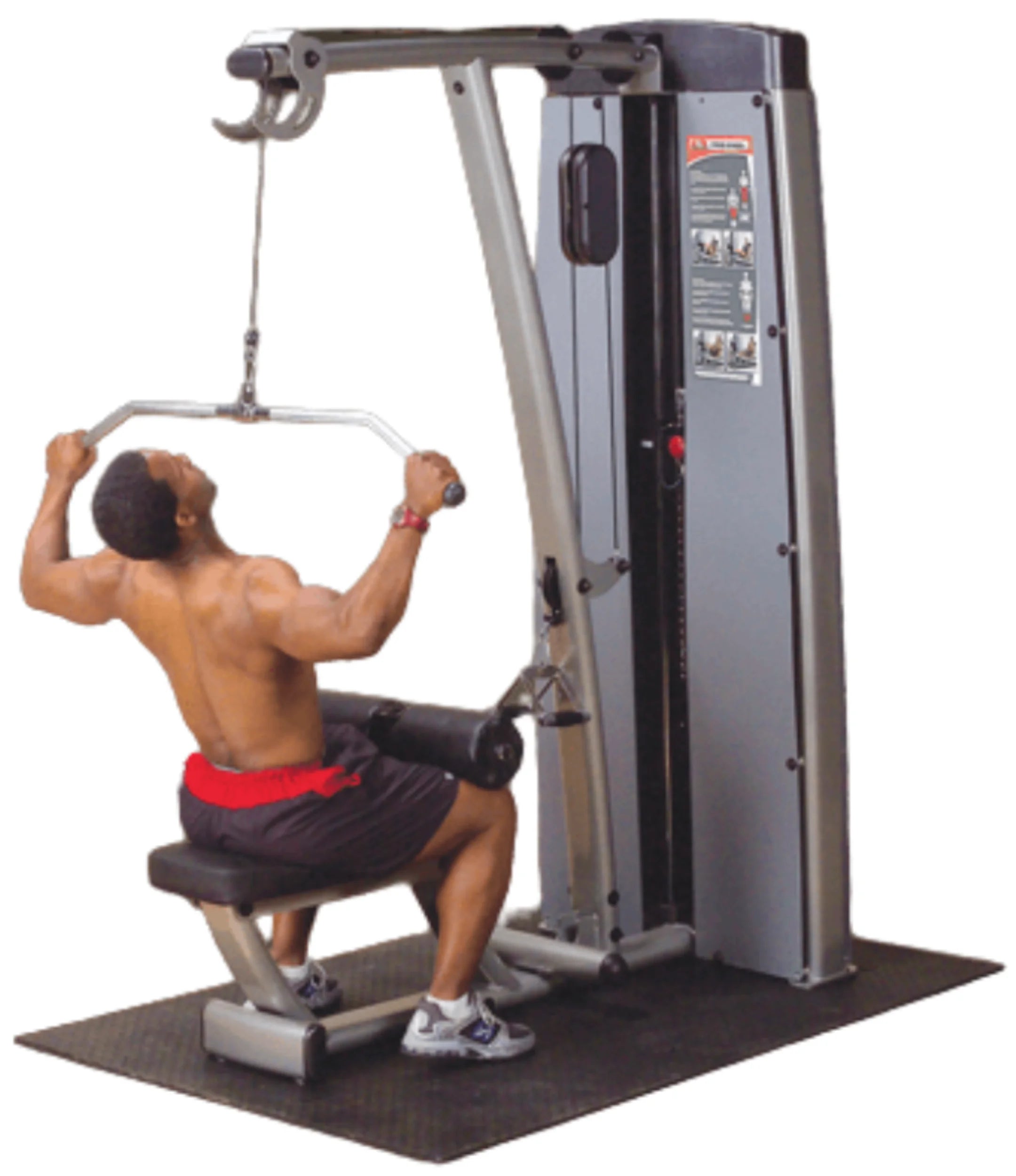 Body-Solid DLAT-SF Pro Dual Lat & Mid Row Machine - Angled Training View