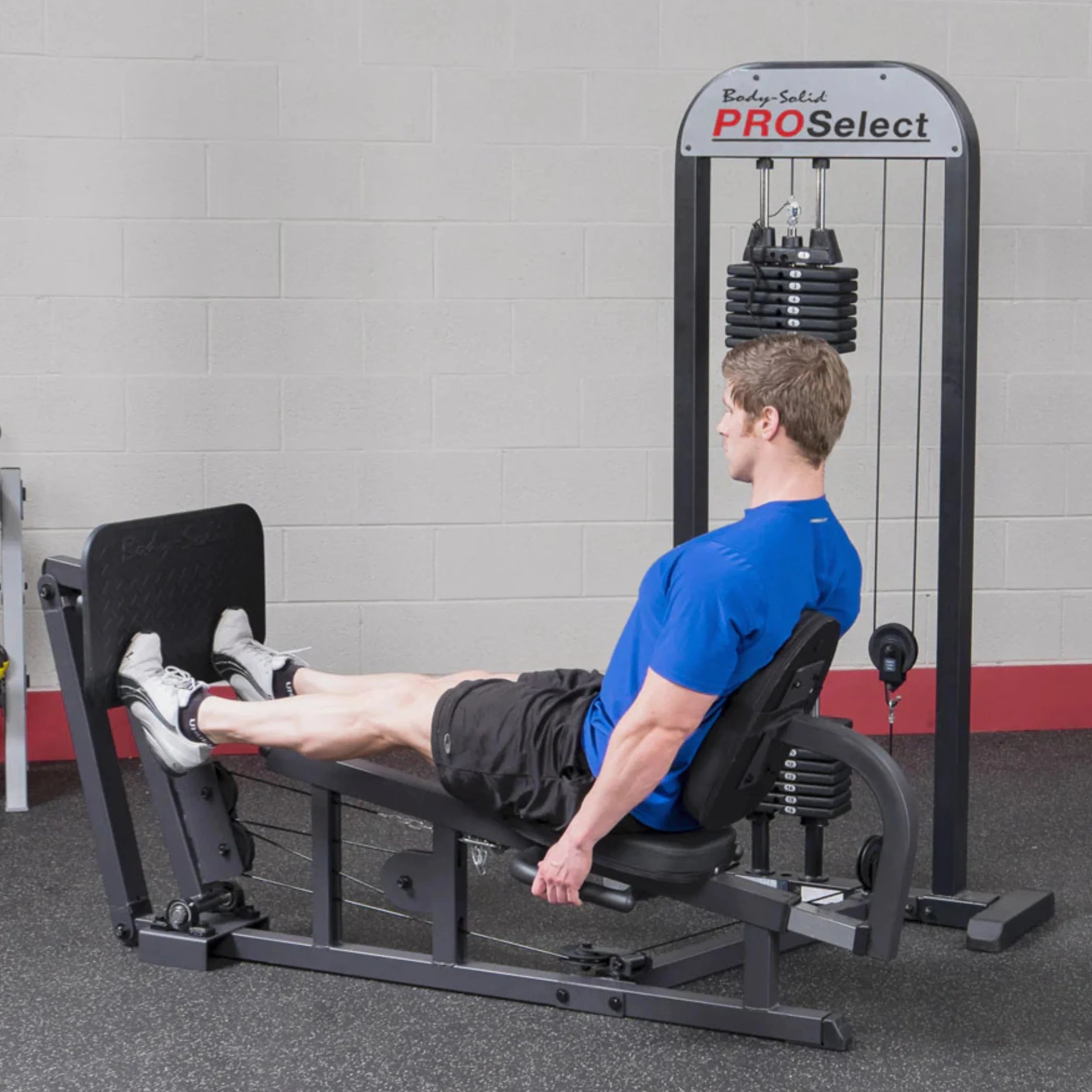Body-Solid GLP-STK PRO-Select Leg & Calf Press Machine - Side Training View