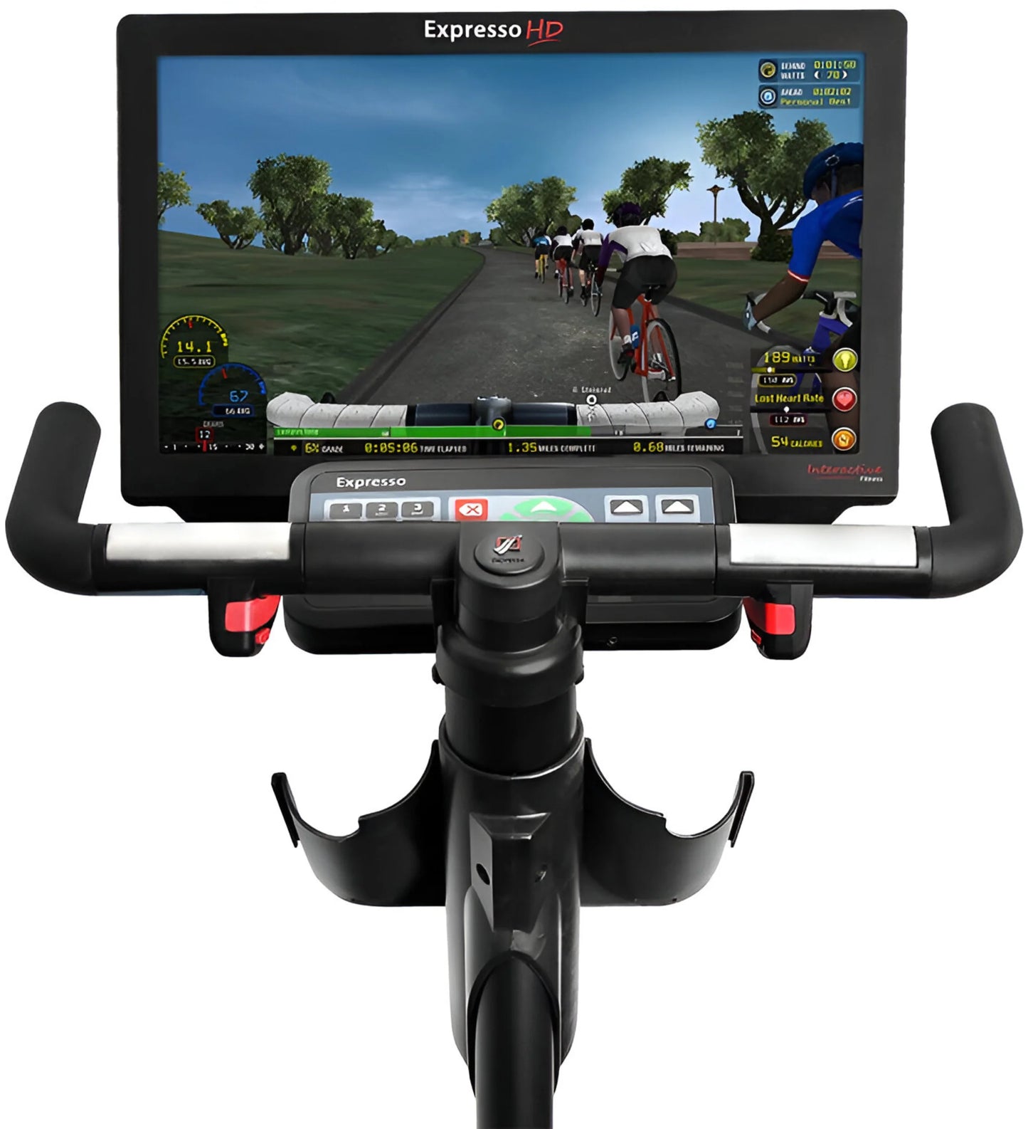 Expresso Fitness HD Upright Bike HDU (Remanufactured) - Close Up Console HD View