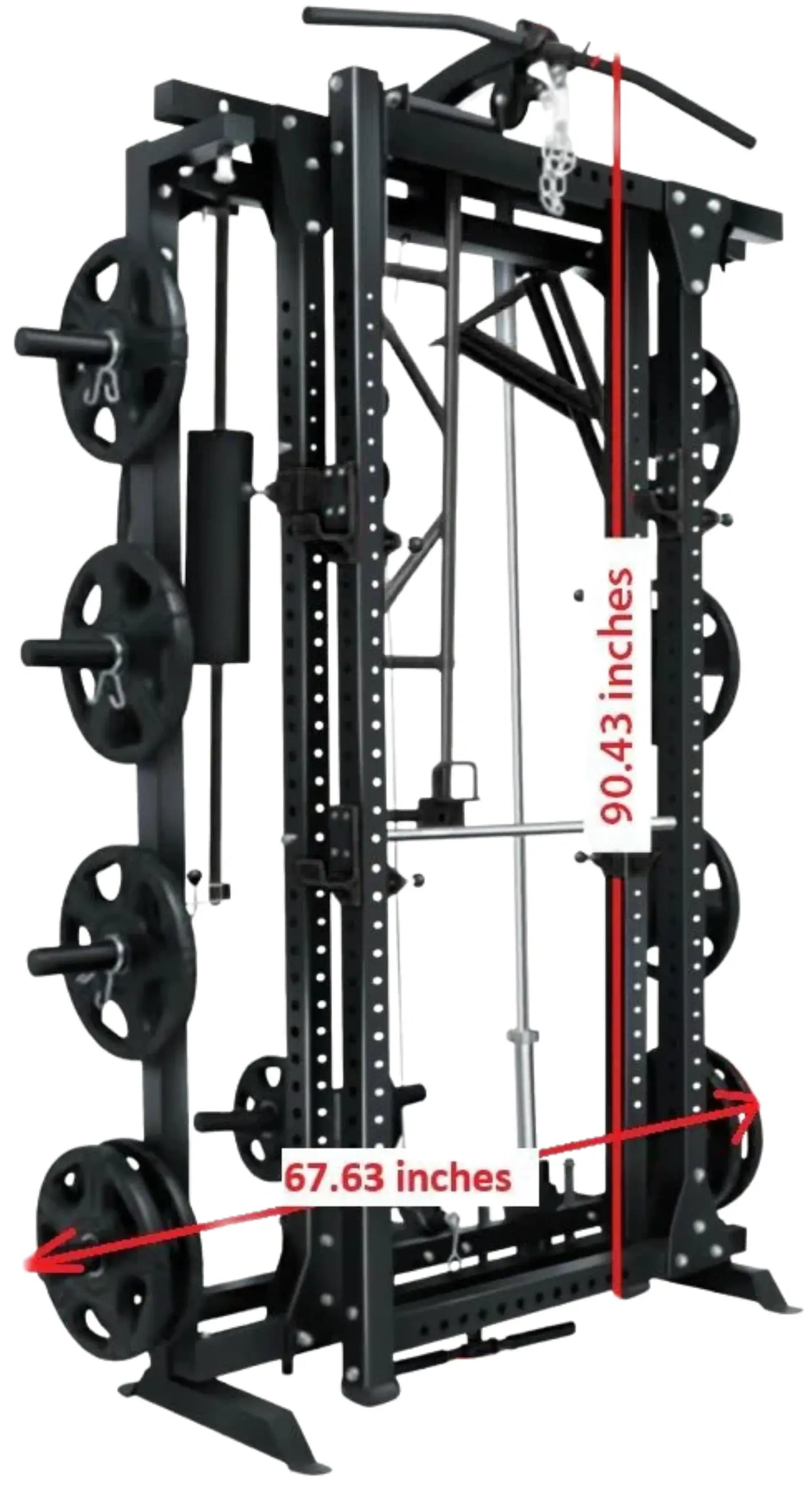French Fitness Folding Cable Power Rack / Cage - Black (New)