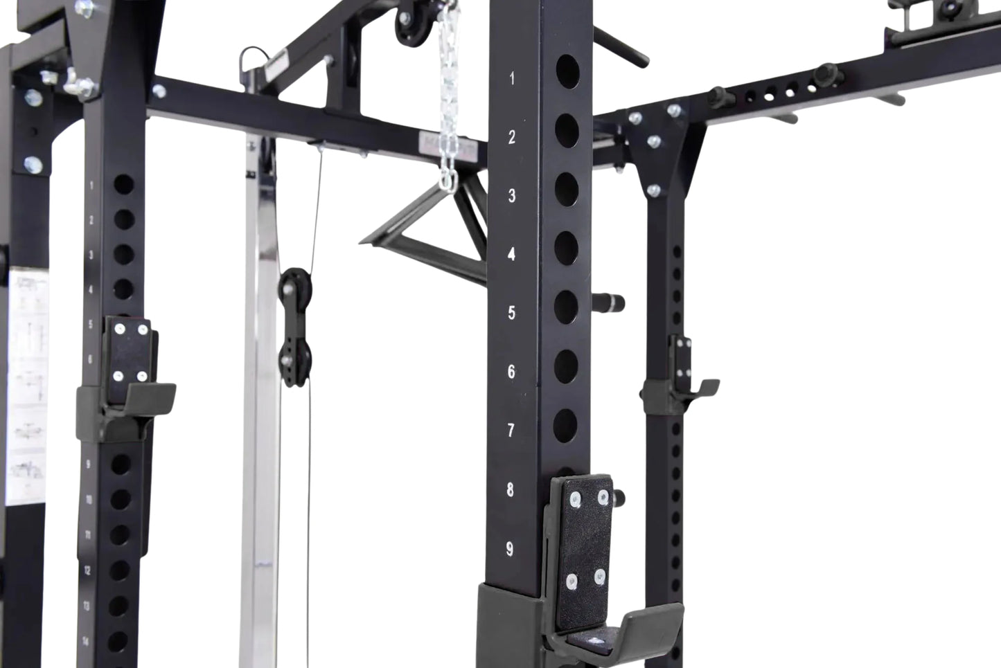 French Fitness Folding Cable Power Rack / Cage - Black (New)