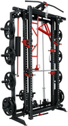 French Fitness Folding Cable Power Rack / Cage, Red/Black (New)