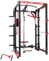 French Fitness Folding Cable Power Rack / Cage, Red/Black (New)