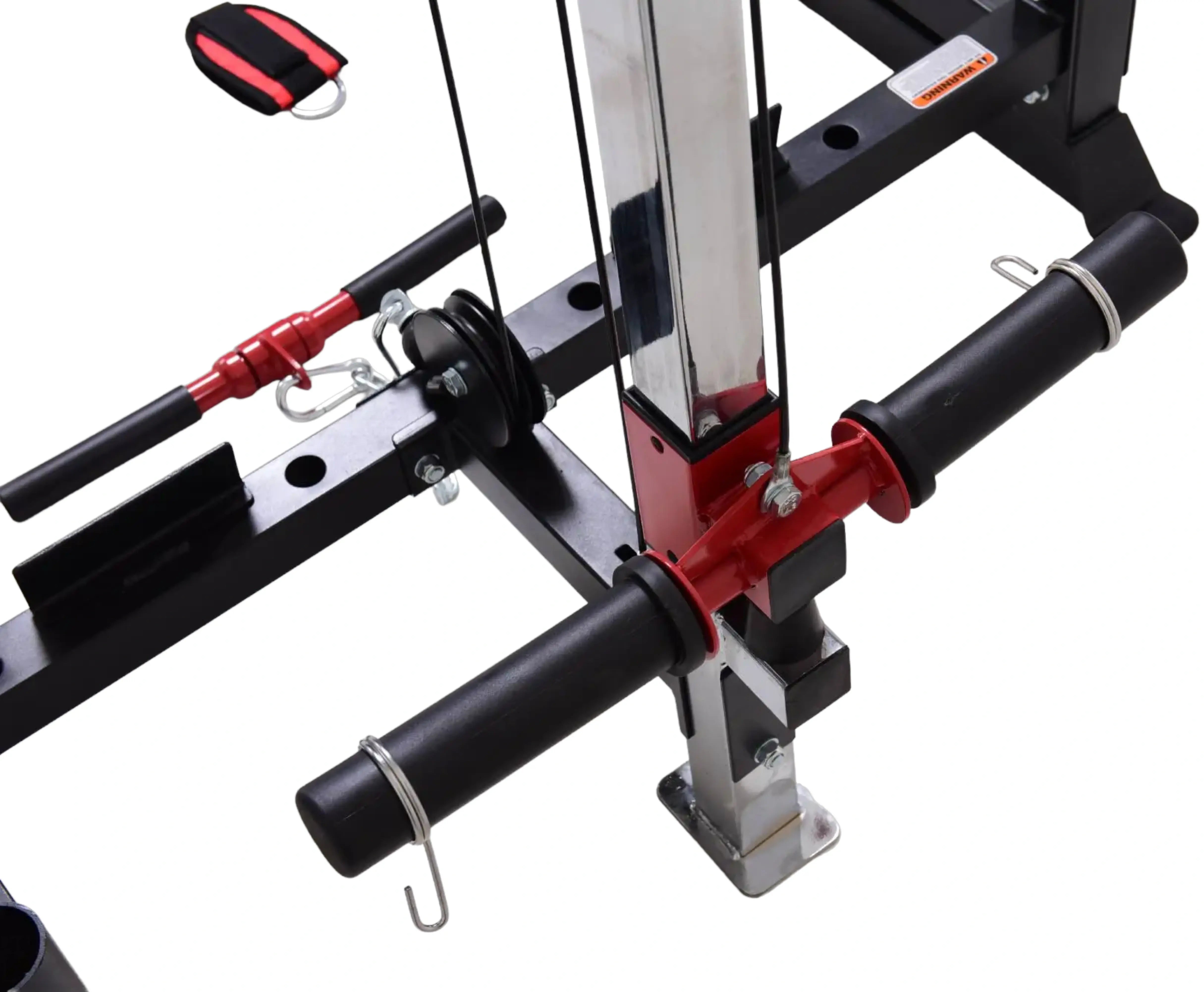 French Fitness Folding Cable Power Rack / Cage, Red/Black (New)
