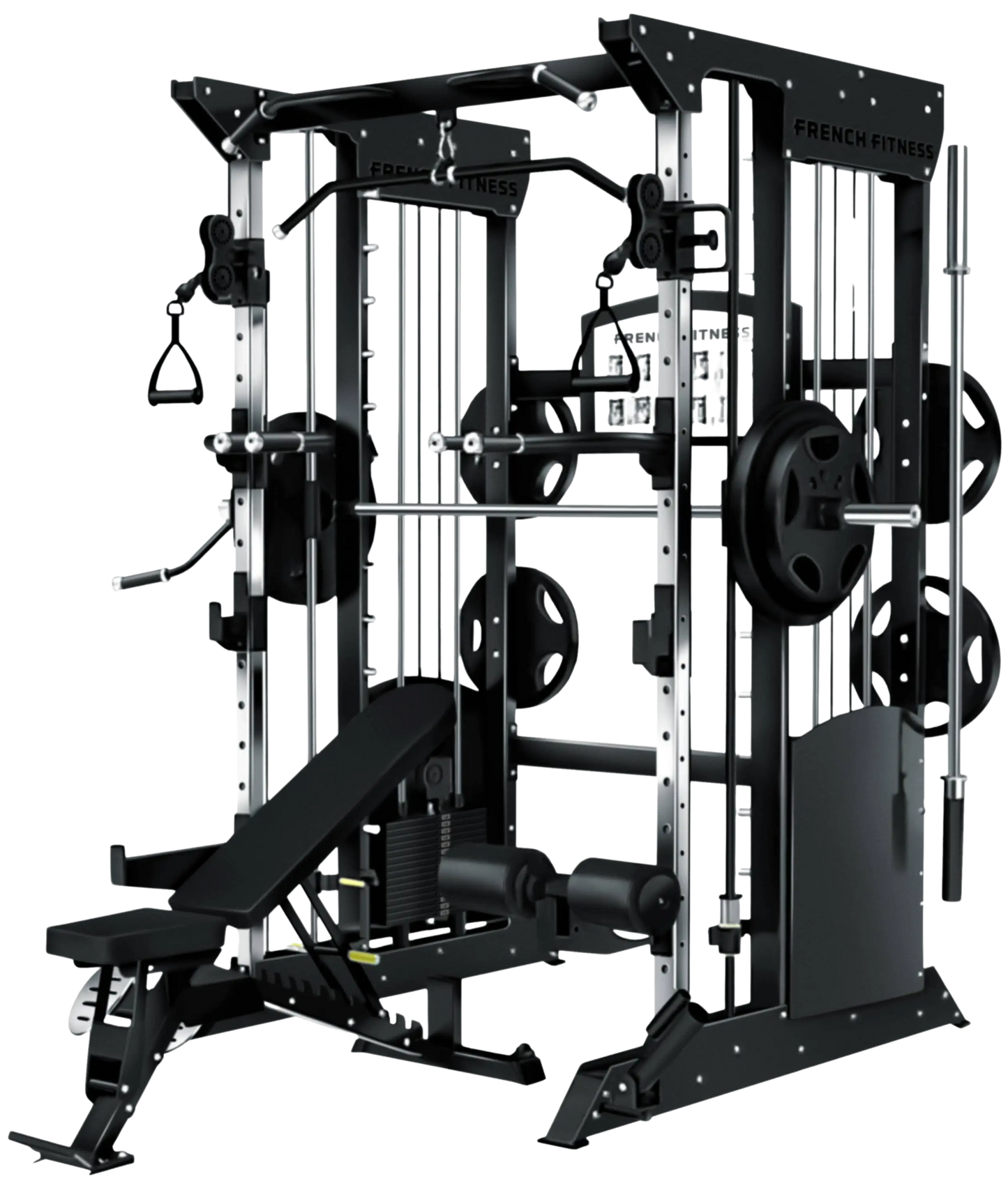 French Fitness FSR70 Dual Cable Smith & Half Rack System (New)