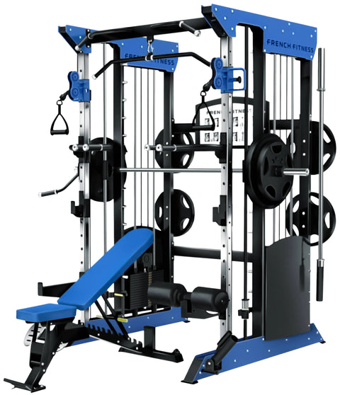 French Fitness FSR70 Dual Cable Smith & Half Rack System (New)